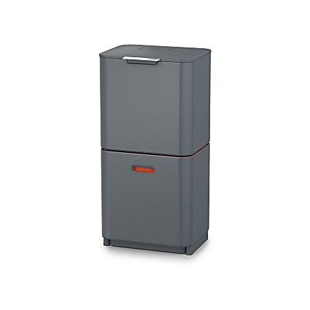 Joseph Joseph Totem 2-Tier Trash/Recycling Containers, Gray, Set Of 2 Containers