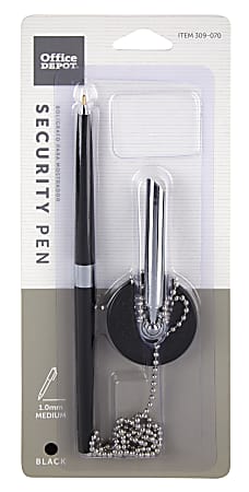 Office Depot® Brand Security Counter Pen, Medium Point, 1.0 mm, Black Base