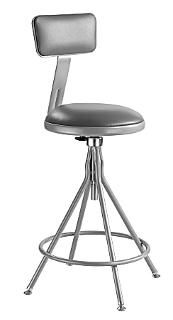 National Public Seating Premium Swivel Task Stool, Gray Seat/Gray Frame, Quantity: 1