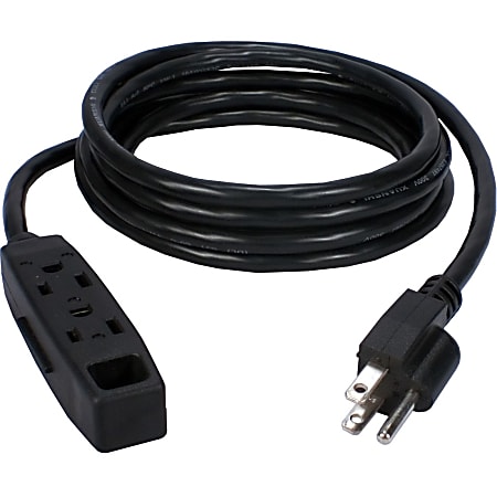 QVS 5-Pack 3-Outlet 3-Prong 15ft Power Extension Cord - NEMA 5-15P - 3x NEMA 5-15R - 15 ft Cord - 13 A Current - PC3PX155PK