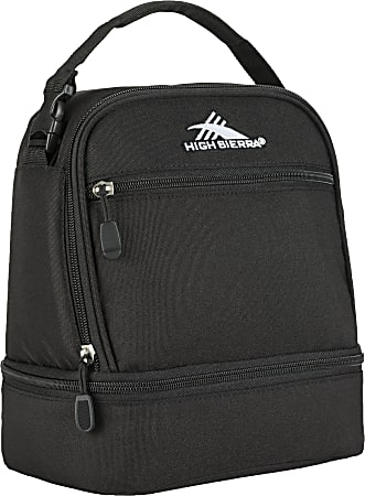 High Sierra Stacked Compartment Lunch Box, 9-7/16” x 8-1/8” x 5-5/16”, Black