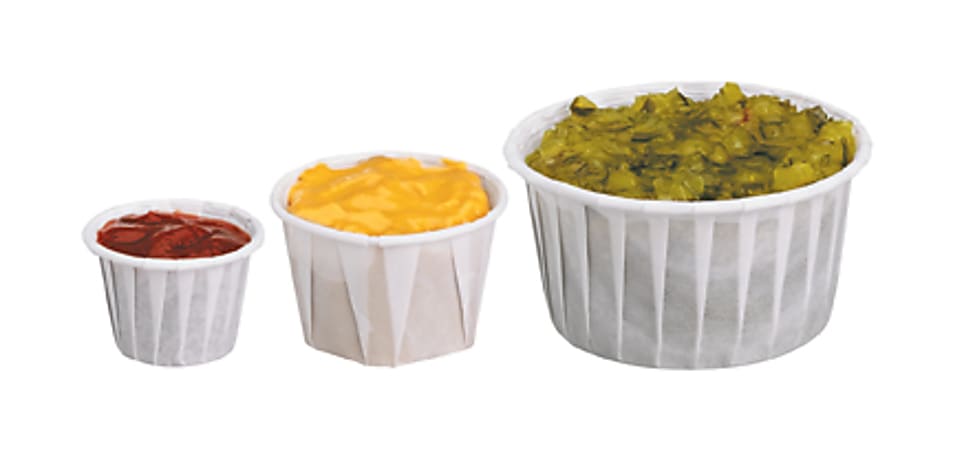 Solo® Treated Paper Souffle Portion Cups, 4 Oz, White, 20 Bags of 250 Cups, Case Of 5,000 Cups