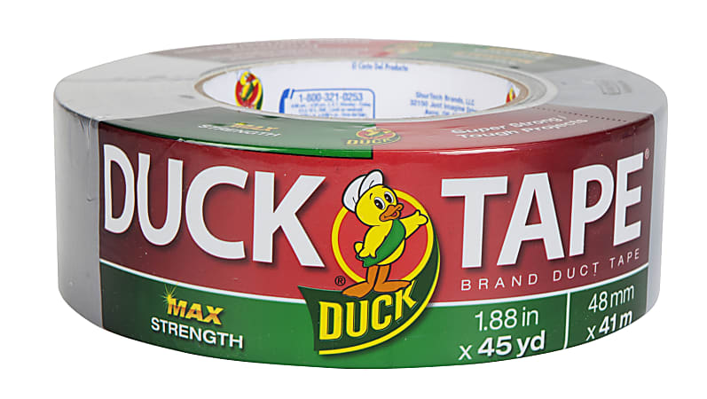 Duck MAX Strength Duct Tape - 45 yd Length x 1.88" Width - Rubber Backing - 1 Each - Gray