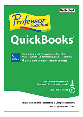 Individual Software® Professor Teaches® Quickbooks®, For 1 PC, 1-Year Subscription, Disc