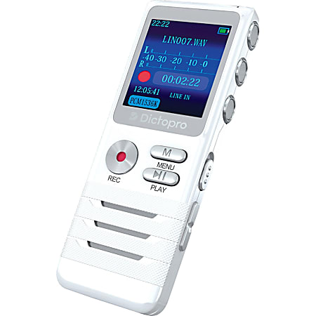 Dictopro Digital Voice Activated Recorder by Dictopro - Easy HD Recording of Lectures and Meetings w/Double Microphone, MP3, USB, 8GB - X100