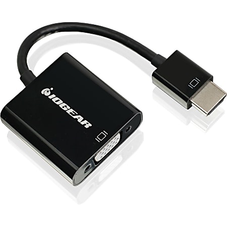 IOGEAR HDMI To VGA Adapter With Audio, 0.125’, Black, GVC311