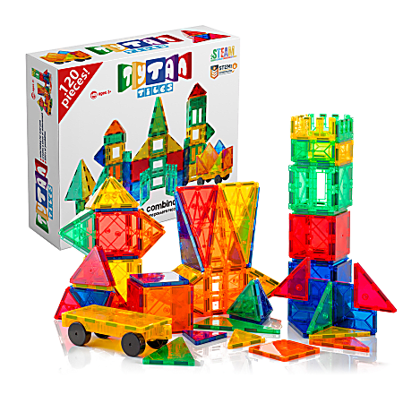 Tytan Toys STEM Education Magnetic Learning Tiles Set, Set Of 120 Pieces