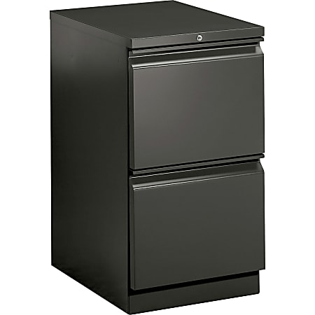HON® Brigade® 15"W x 22-7/8"D Lateral 2-Drawer Mobile Pedestal File Cabinet, Charcoal