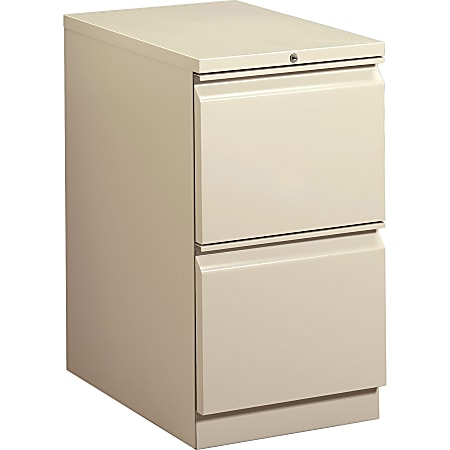 HON® Brigade® 15"W x 22-7/8"D Lateral 2-Drawer Mobile Pedestal File Cabinet, Putty