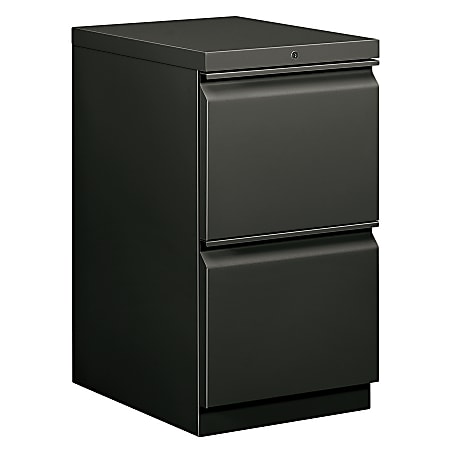 HON® Brigade® 15"W x 19-7/8"D Lateral 2-Drawer Mobile "R" Pull Pedestal File Cabinet, Charcoal