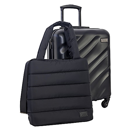 Overland Geoffrey Beene Puffer Hardside 2-Piece Luggage Set, Black
