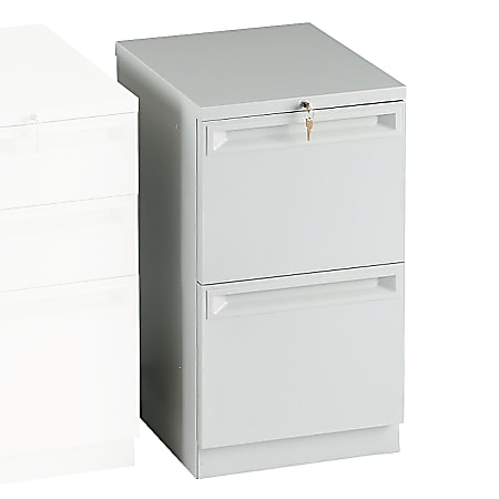 HON® Brigade® 15"W x 19-7/8"D Lateral 2-Drawer Mobile "R" Pull Pedestal File Cabinet, Light Gray