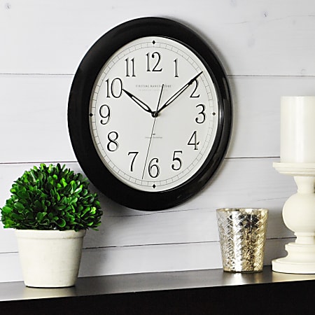 FirsTime® Slim Classic Wall Clock, 11" x 1", Black