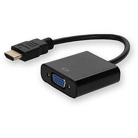 AddOn HDMI 1.3 Male to VGA Female Black Adapter Which Includes 3.5mm Audio and Micro USB Ports  - HDMI2VGAA
