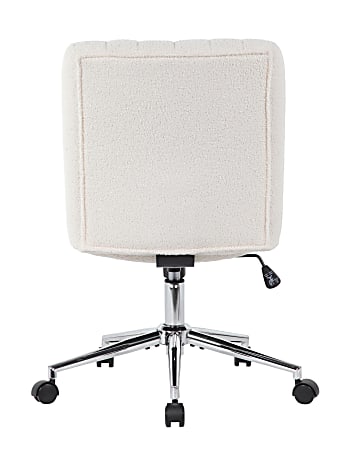 Boss Office Products Boucle Fabric Mid Back Task Chair Cream Office Depot