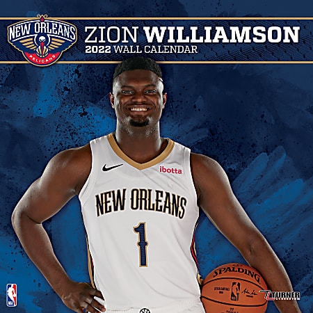 Lang Turner Licensing Monthly Wall Calendar, 12" x 24", Zion Williamson, January to December 2022