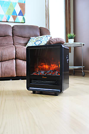 Crane Fireplace 1500 Watt Heater 12 12 H x 15 W x 7 12 D Black - Office  Depot