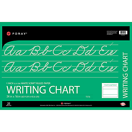 FORAY® Chart Tablet, 1" Ruled, 24" x 16", Pad Of 25 Sheets
