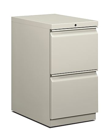 HON® Brigade® 15"W x 22-7/8"D Lateral 2-Drawer Mobile Pedestal File Cabinet, Light Gray