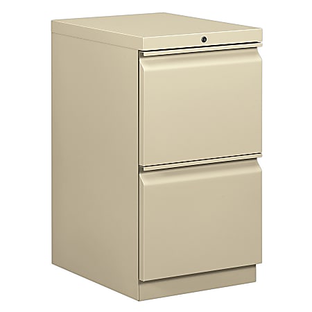 HON® Brigade® 15"W x 19-7/8"D Lateral 2-Drawer Mobile "R" Pull Pedestal File Cabinet, Putty