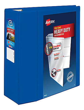 Avery® Heavy-Duty View 3-Ring Binder With Locking One-Touch EZD™ Rings, 5" D-Rings, 38% Recycled, Pacific Blue