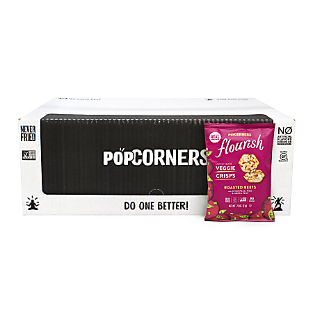 PopCorners Flourish Roasted Beets Veggie Crisps, 1 Oz, Pack Of 24 Bags