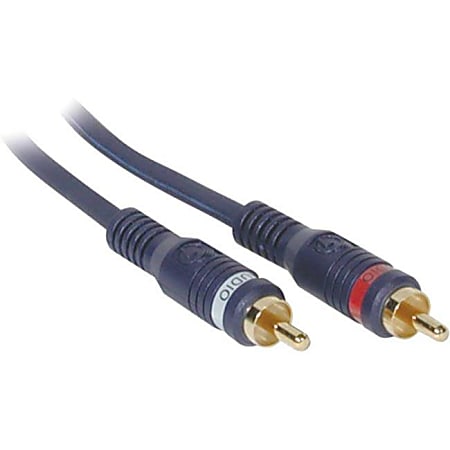 C2G 50ft Velocity RCA Stereo Audio Cable - RCA Male - RCA Male - 50ft - Blue