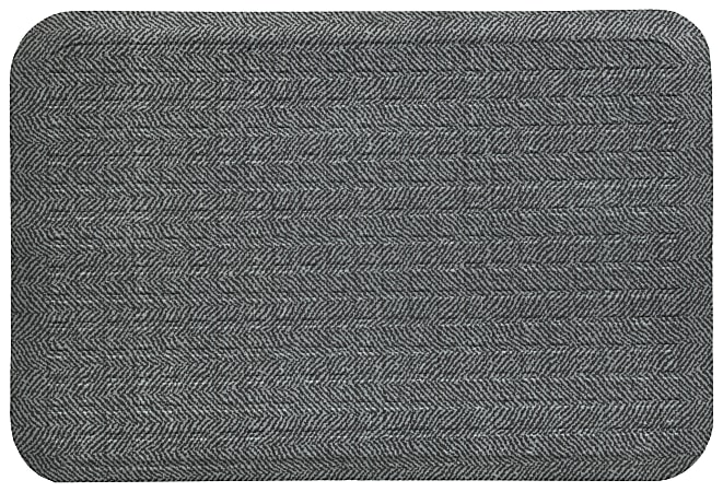 Get Fit Designer Top Floor Mat, 22" x 32", Gray Herringbone