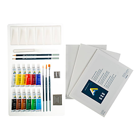 Art Alternatives Get Started Art Set, Acrylic Paint, Set Of 24 Pieces