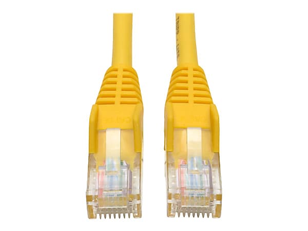 Eaton Tripp Lite Series Cat5e 350 MHz Snagless Molded (UTP) Ethernet Cable (RJ45 M/M), PoE - Yellow, 1 ft. (0.31 m) - Patch cable - RJ-45 (M) to RJ-45 (M) - 1 ft - UTP - CAT 5e - molded, snagless, stranded - yellow