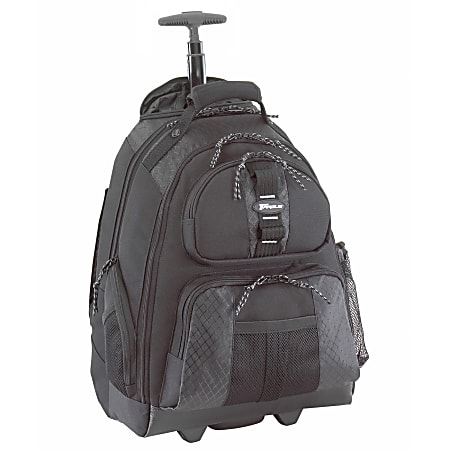 Targus® Rolling Backpack, 19 1/2"H x 15"W x 9"D, Black
