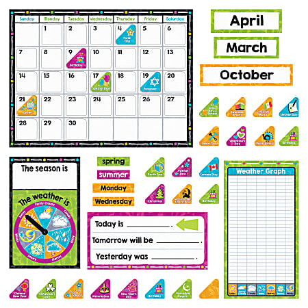 Trend Color Harmony Calendar Bulletin Board Set, Assorted Colors