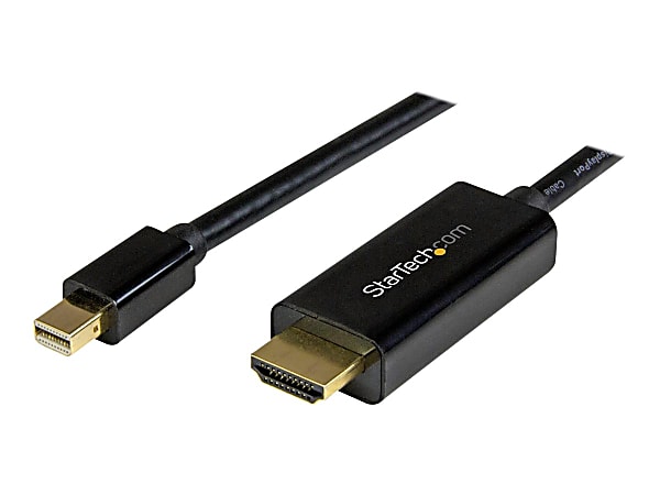 StarTech.com Mini DisplayPort To HDMI Adapter Cable, 15', Black