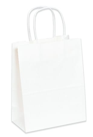 Partners Brand Paper Shopping Bags, 5 1/4"W x 3 1/4"D x 13"H, White, Case Of 250