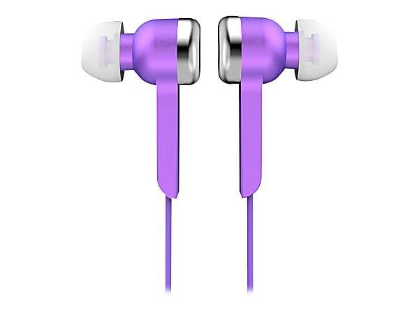 IQ Sound Digital Stereo Earphones - Stereo - Wired - Earbud - Binaural - In-ear - 4 ft Cable - Purple