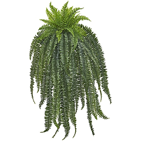 Nearly Natural Boston Fern 58" Artificial Hanging Plant, Green
