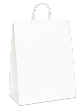 Partners Brand Paper Shopping Bags, 13"W x 7"D x 17"H, White, Case Of 250