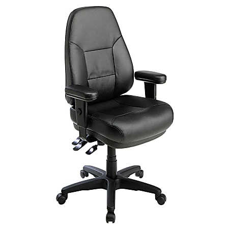 Office Star™ Dual-Function High-Back Leather Chair, Black