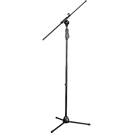PylePro Universal PMKS38 Microphone Stand - 63" Height - Glossy Black - Plastic, Metal - Black