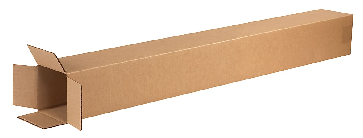 Partners Brand Tall Corrugated Boxes, 4" x 4" x 40", Kraft, Pack Of 25