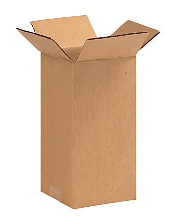 Partners Brand Tall Corrugated Boxes, 5" x 5" x 10", Kraft, Pack Of 25