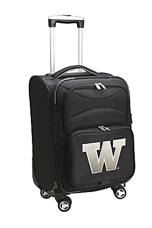 Denco Sports Luggage Expandable Upright Rolling Carry-On Case, 21" x 13 1/4" x 12", Black, Washington Huskies
