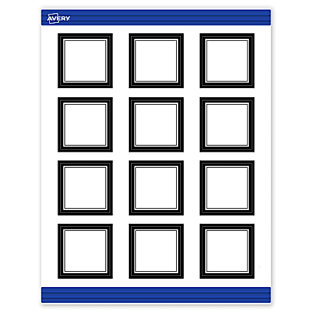 Avery® Printable Cards With Sure Feed® Technology, 2" x 2", Matte White With Black Border, Pack Of 120