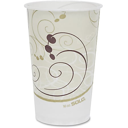 Solo Symphony Cold Paper Cups 50 Pack White Brown Green Paper Cold