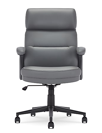 Serta Comfort Series Ergonomic Bonded Leather Mid Back Executive Office Chair Gray Office Depot