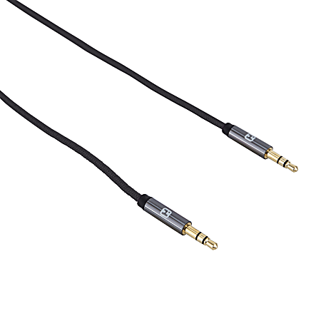 iHome® Nylon Male To Male Audio Cable, 5', Black