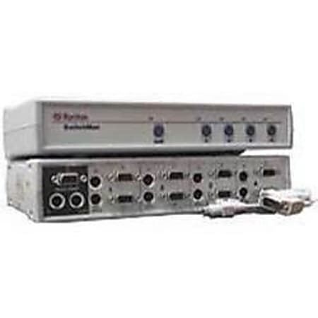Raritan SwitchMan SW4 KVM Switch - 4 x 1 - 4 x mini-DIN (PS/2) Keyboard, 4 x mini-DIN (PS/2) Mouse, 4 x HD-15 Video, 4 x DB-9 Mouse - Desktop