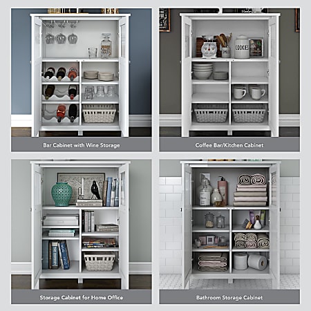 Wine storage store cabinet white