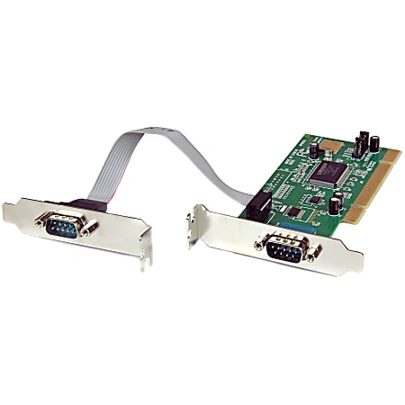 StarTech.com 2 Port PCI Low Profile RS232 Serial Adapter Card with 16550 UART - Low Profile 2 Port 16550 Serial PCI Card - Serial adapter - PCI - serial - 2 ports