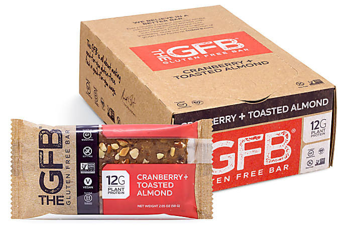 GFB – The Gluten-Free Bar Cranberry & Toasted Almond Bars, 2.05 Oz, Box Of 12 Bars